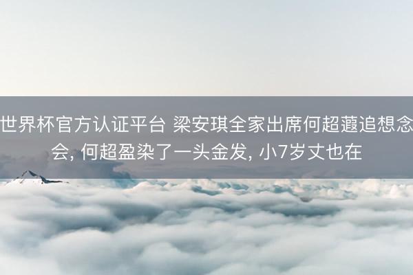 世界杯官方认证平台 梁安琪全家出席何超蕸追想念会， 何超盈染了一头金发， 小7岁丈也在
