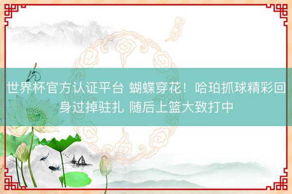 世界杯官方认证平台 蝴蝶穿花！哈珀抓球精彩回身过掉驻扎 随后上篮大致打中