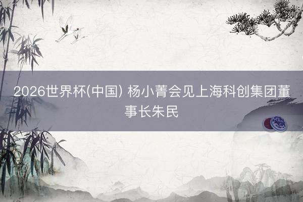 2026世界杯(中国) 杨小菁会见上海科创集团董事长朱民