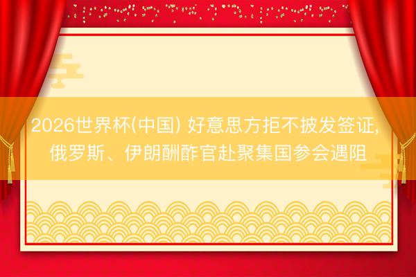 2026世界杯(中国) 好意思方拒不披发签证， 俄罗斯、伊朗酬酢官赴聚集国参会遇阻