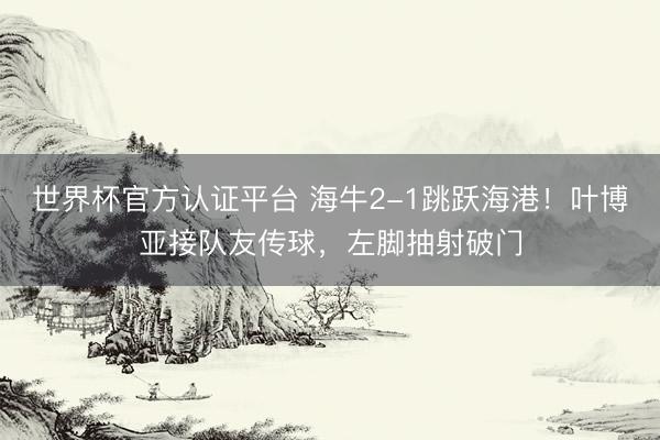 世界杯官方认证平台 海牛2-1跳跃海港！叶博亚接队友传球，左脚抽射破门
