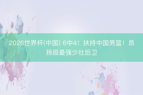 2026世界杯(中国) 6中4！扶持中国男篮！昂扬级最强少壮后卫