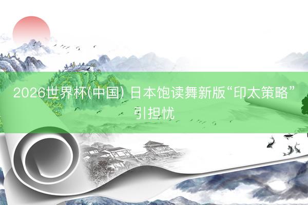 2026世界杯(中国) 日本饱读舞新版“印太策略”引担忧